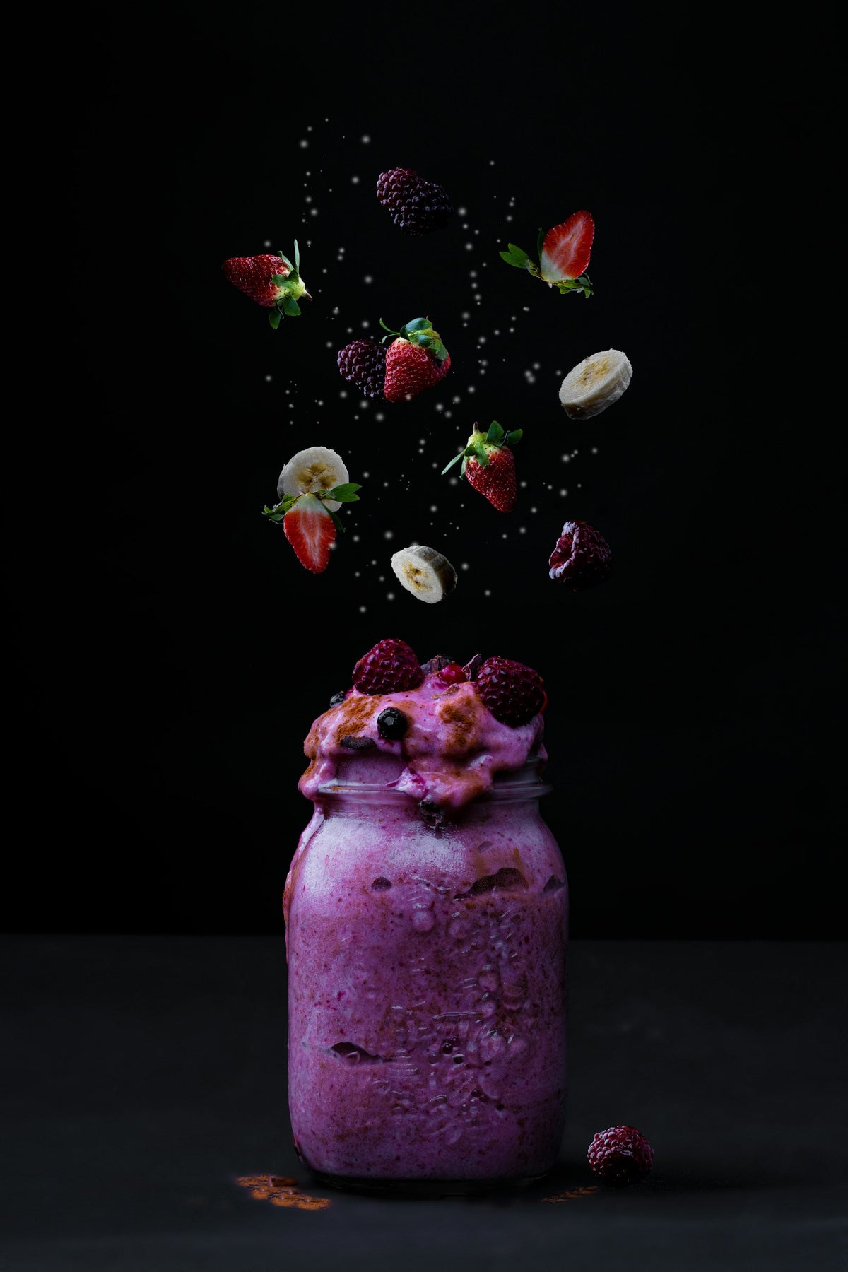 Creamy purple ube banana smoothie