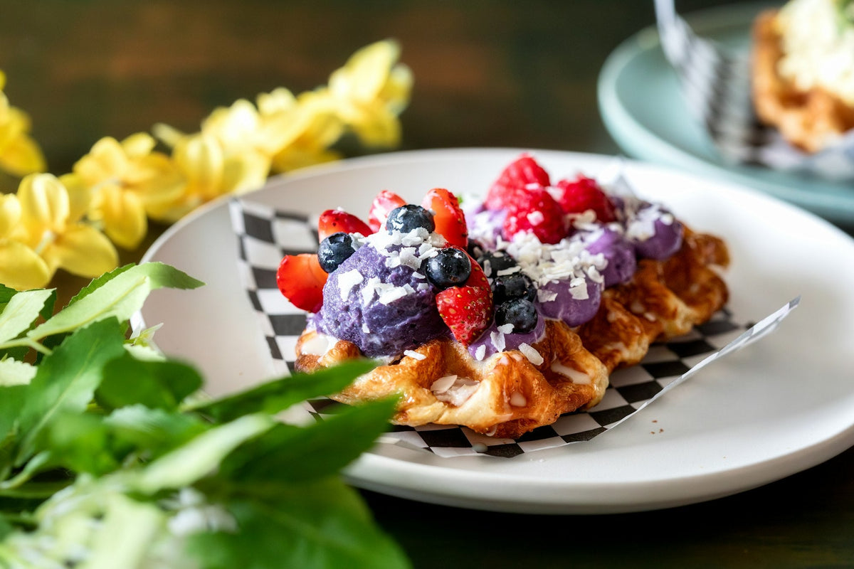 Crispy Ube Waffles