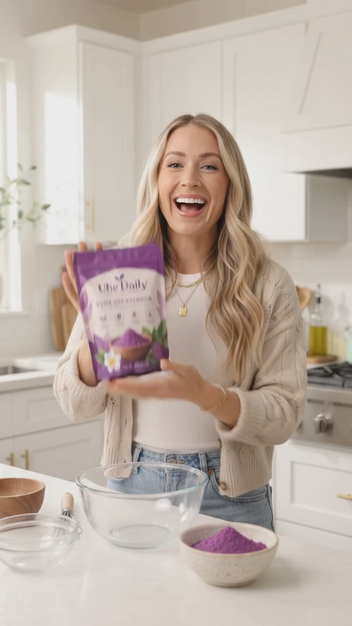 Ube cupcakes with purple frosting